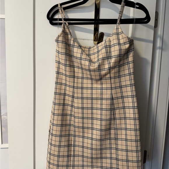 Plaid Mini Suede Dress - Picture 2 of 2